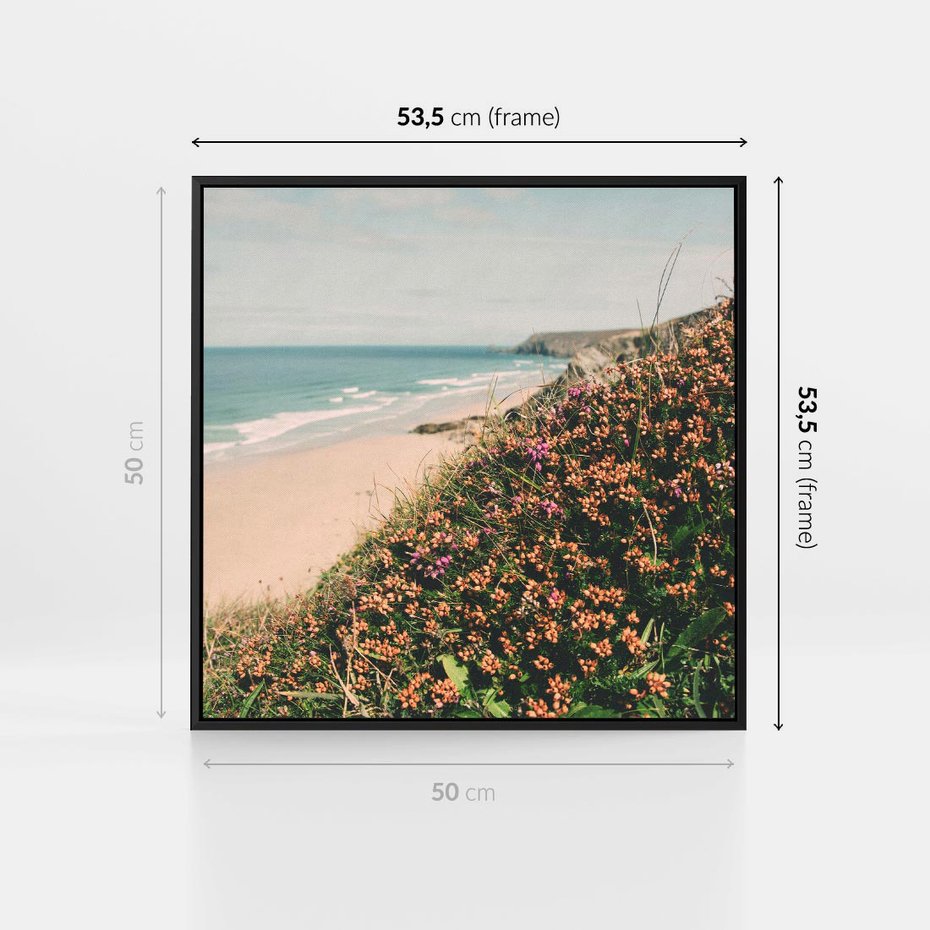 Obraz w ramie 50x50 - Perspektywa Klifu - fotografia, ocean - rama czarna