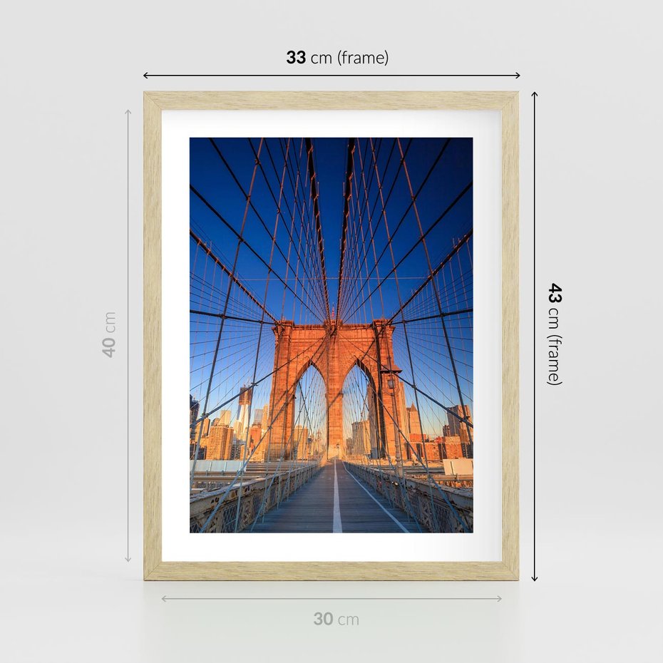 Plakat w ramie 30x40 - Most architektoniczne arcydzieło - most, architektura - rama drewno