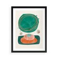 Plakat w ramie 50x70 - Rozmyte Granice - abstrakcyjne plamy, zielony - rama czarna