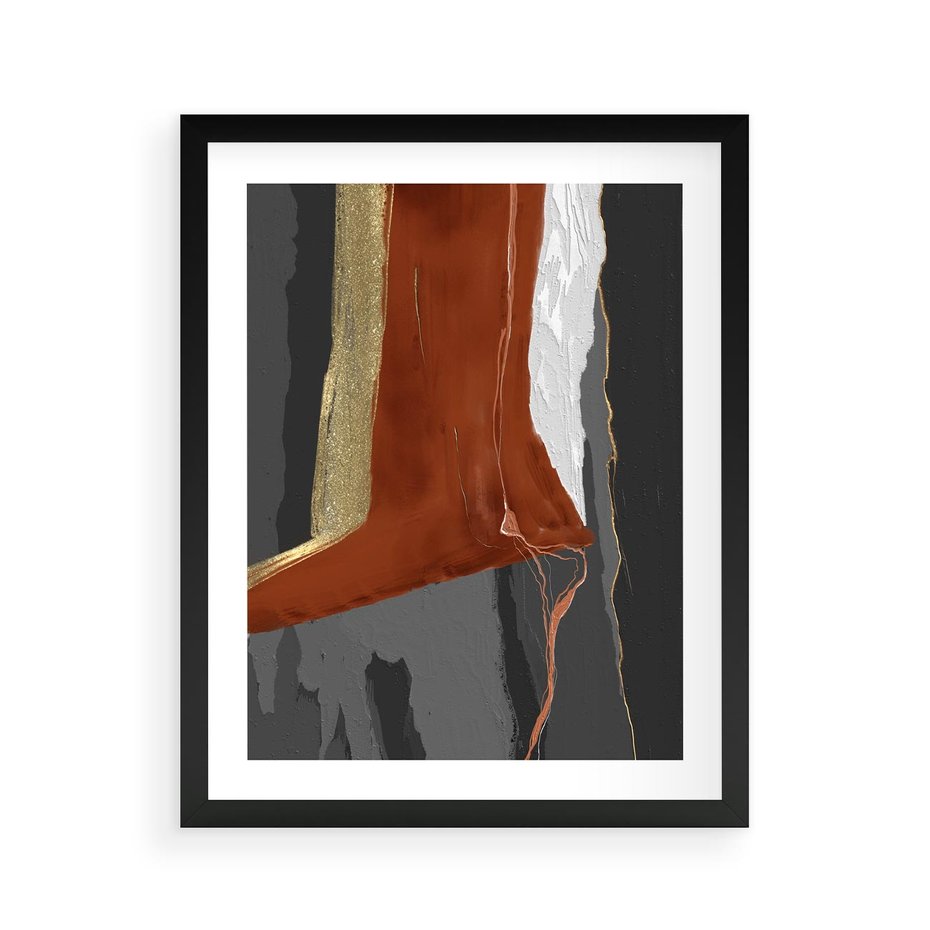 Plakat w ramie 40x50 - Abstrakcyjna impresja - abstrakcja, nowoczesny - rama czarna