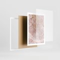 Plakat w ramie 50x70 - Wyjątkowa Stylizacja - marmur, złoto - rama biała