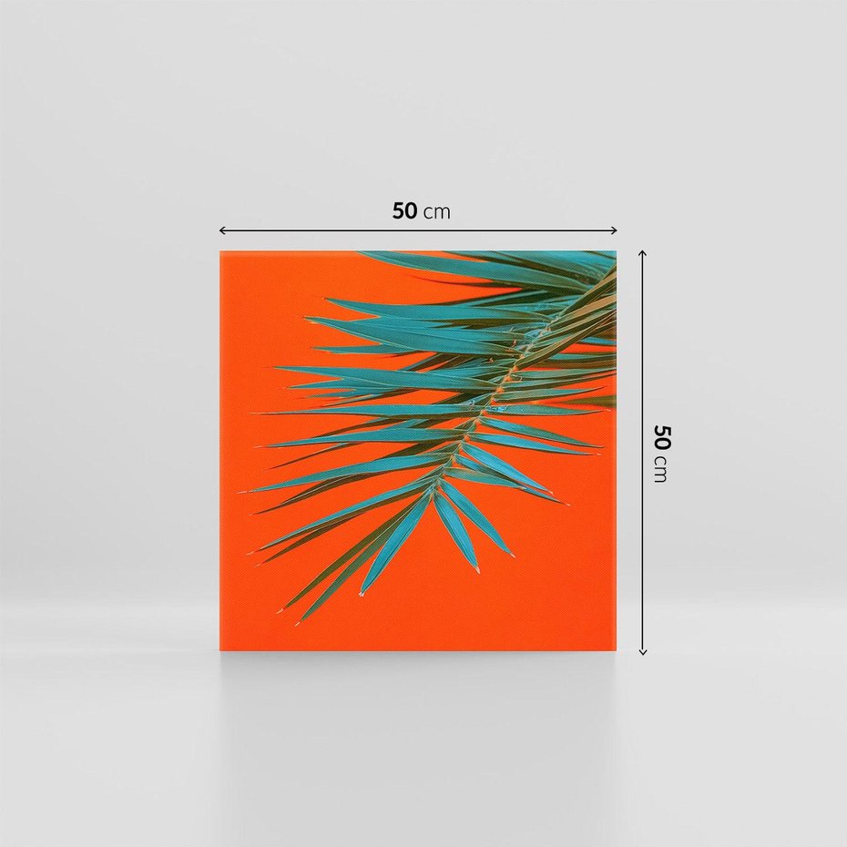 Obraz na płótnie 50x50 - Egzotyczny Urok - liście, palma