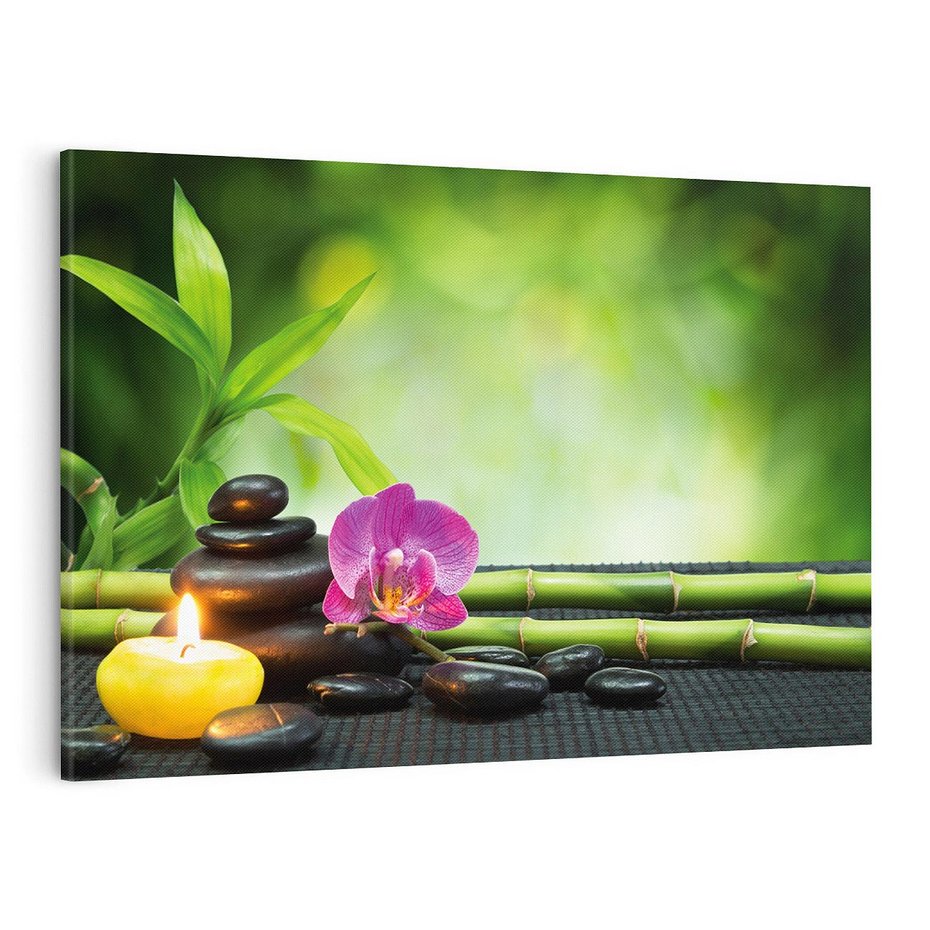 Obraz na płótnie 100x70 - Ukojenie kamieni w SPA - kamienie, SPA