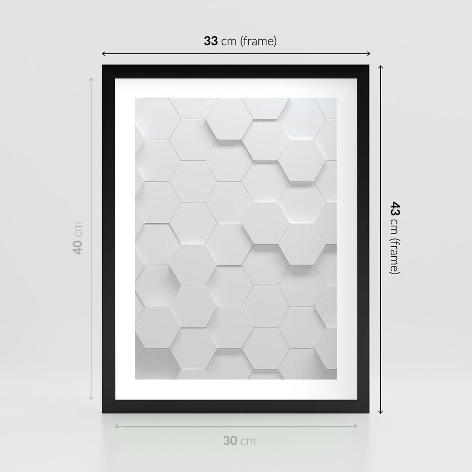 Plakat w ramie 30x40 - Intrygujący Wymiar - geometria, 3D - rama czarna