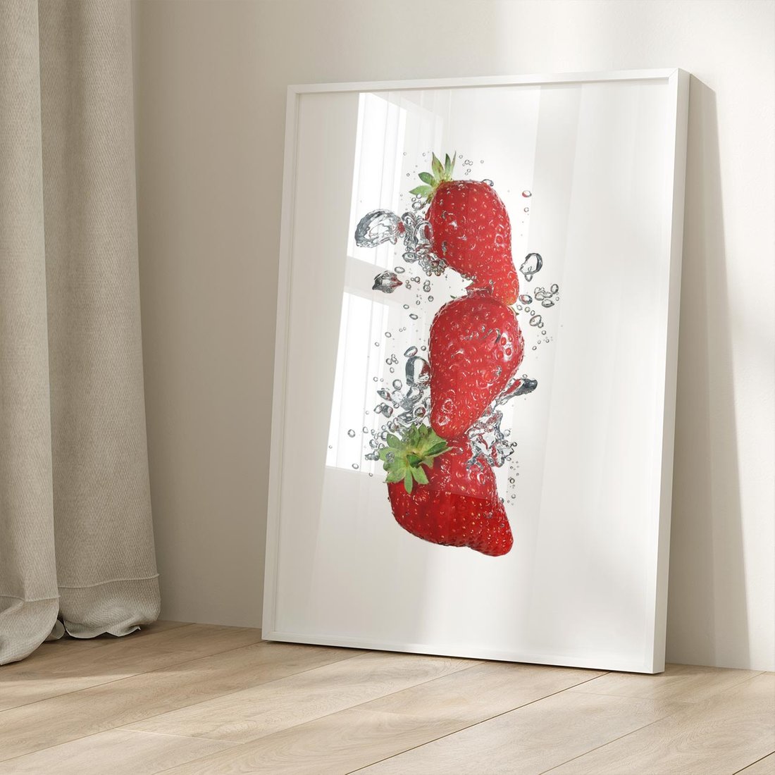 Plakat bez ramy 50x70 - Aromatyczne truskawki w pełnym rozkwicie - truskawki, owoce