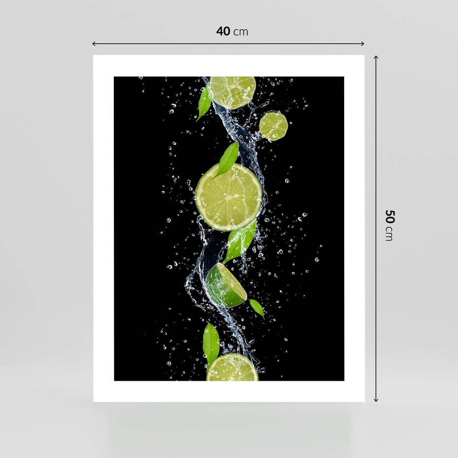 Plakat bez ramy 40x50 - Świeżość Cytrusów - limonki, cytryny