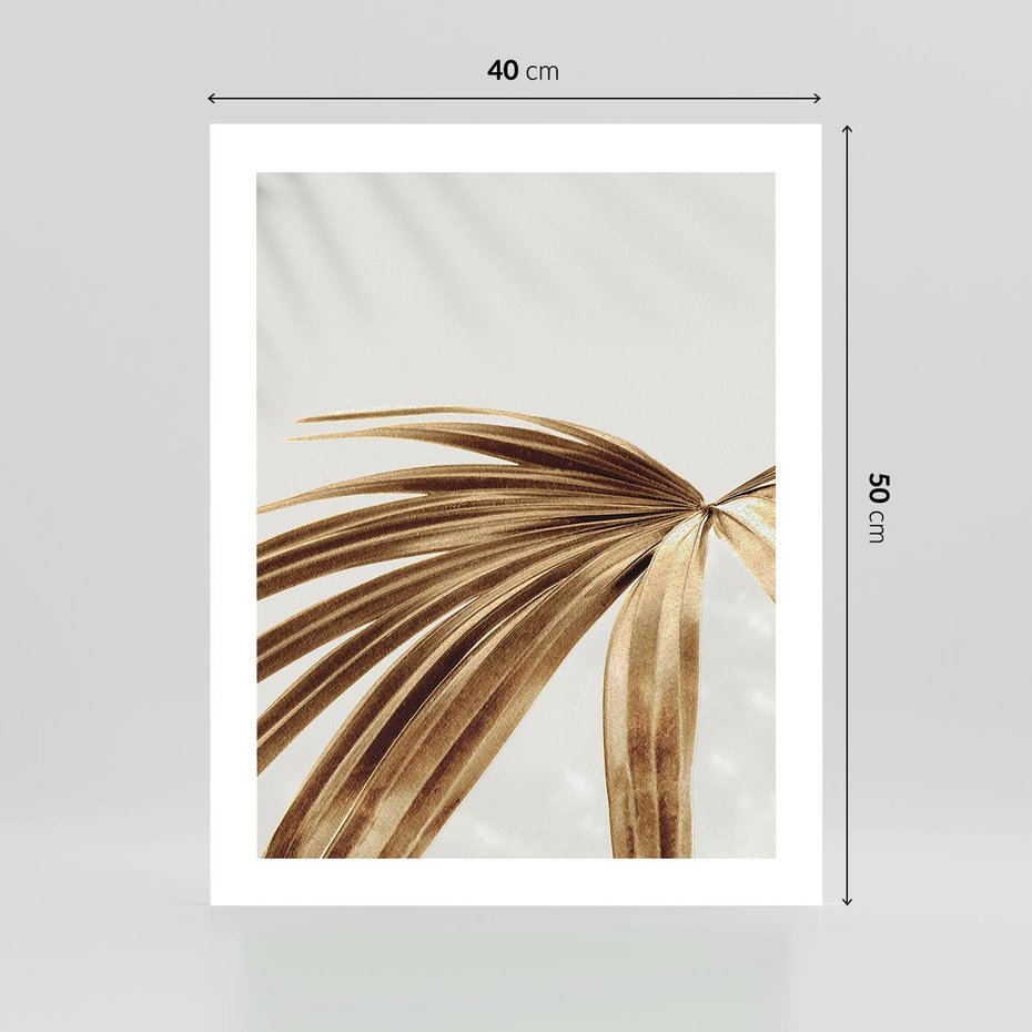 Plakat bez ramy 40x50 - Egzotyczny Blask - złote, liście