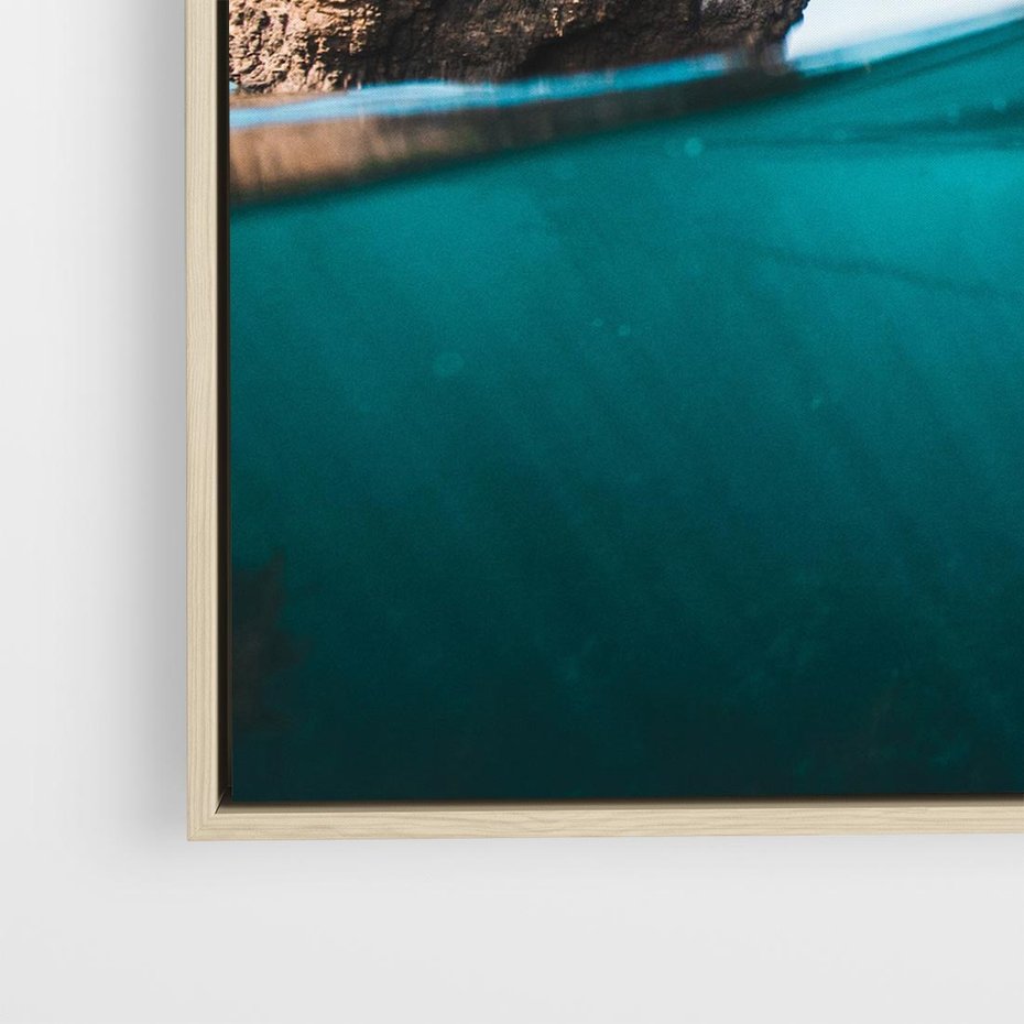 Obraz w ramie 50x50 - Tajemnicza Podwodna Kraina - fotografia, podwodna jaskinia - rama drewno