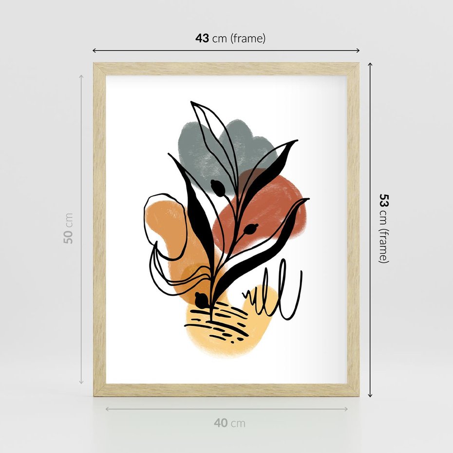 Plakat w ramie 40x50 - Rozkwitające Abstrakcje - abstrakcja, sztuka nowoczesna - rama drewno