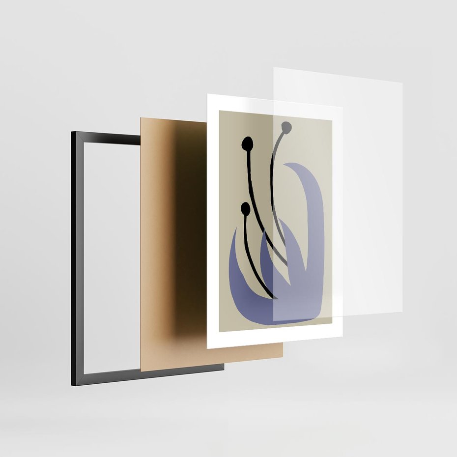 Plakat w ramie 30x40 - Bezgraniczne Przenikanie - minimalizm, boho plakat - rama czarna