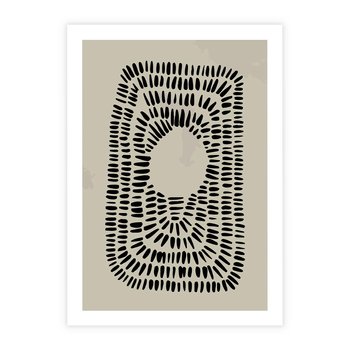 Plakat bez ramy 21x30 - Zaklęte Wnętrza - boho plakat, czarne kropki kreski