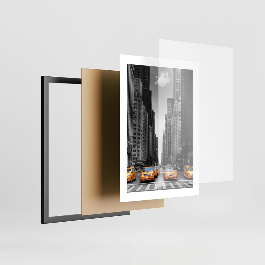 Plakat w ramie 30x40 - Wibracje Nowego Jorku - miasto, Nowy Jork - rama czarna