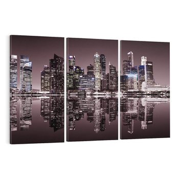 Obraz na płótnie 120x80 - Miejskie światła ożywiające nocne niebos - Singapur, miasto