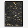 Obraz w ramie 50x70 - Egzotyczny Blask - marmur, złoto - rama czarna