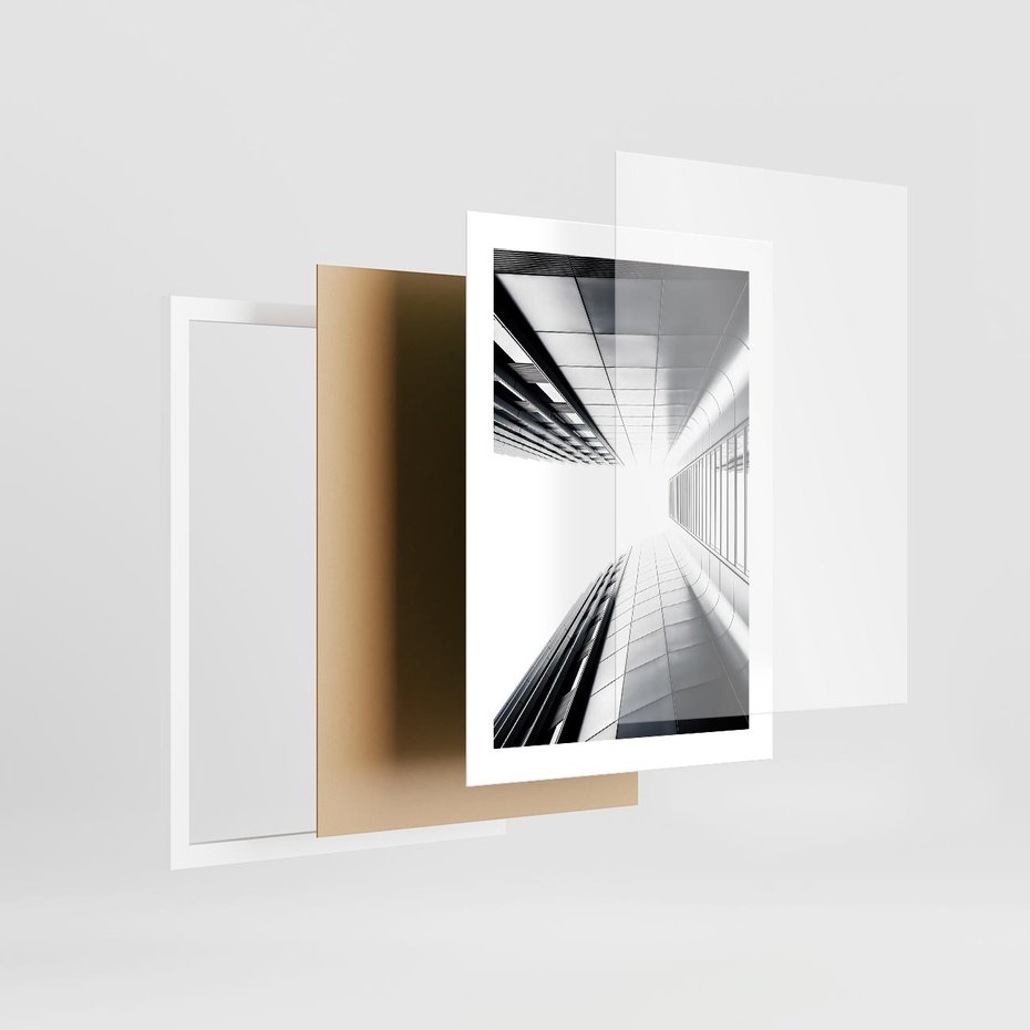 Plakat w ramie 30x40 - Architektura o Prostych Formach - architektura, proste formy - rama biała