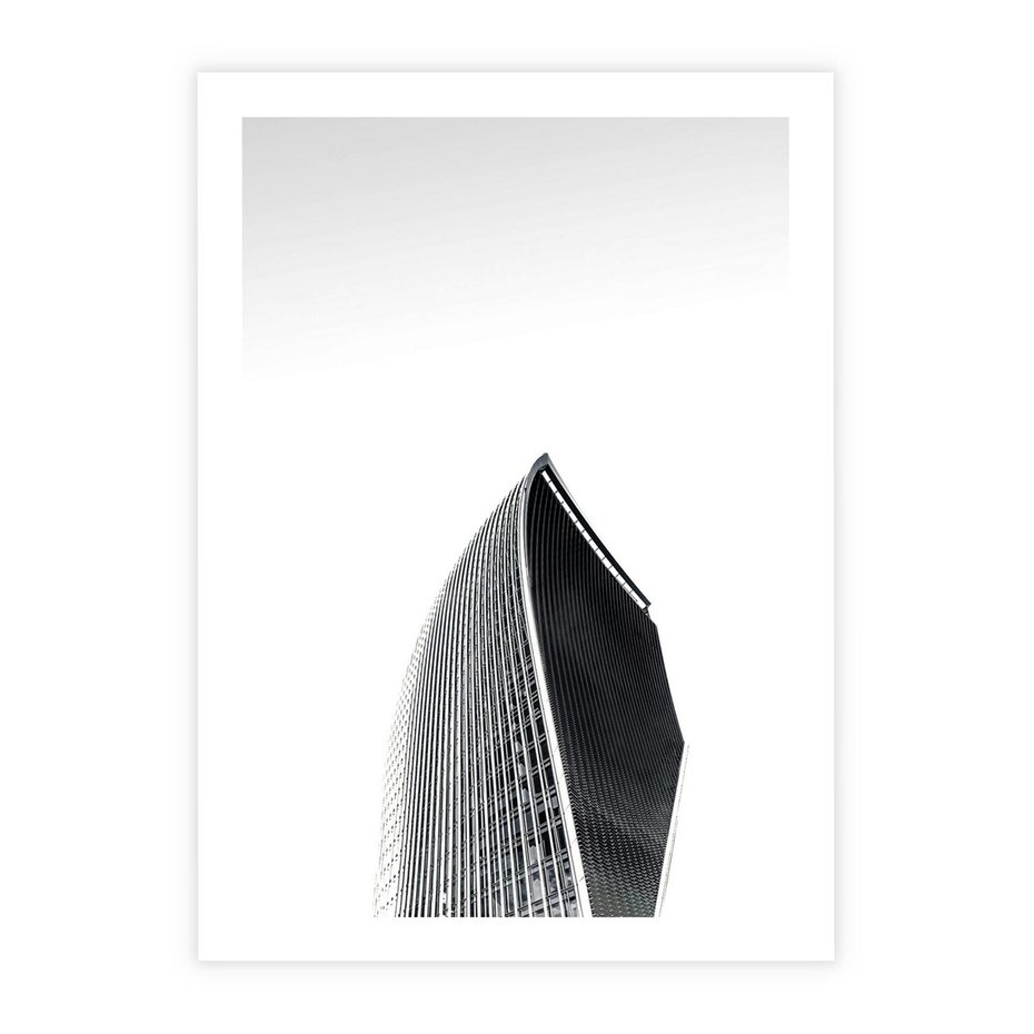 Plakat bez ramy 50x70 - Czarno-Biały Wieżowiec - architektura, wieżowiec