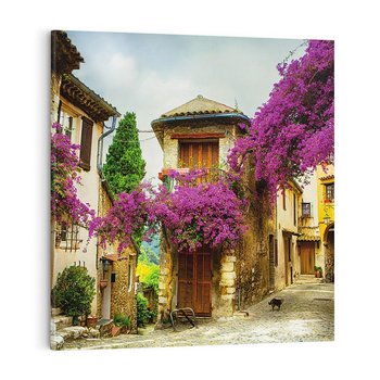 Obraz na płótnie 70x70 - Urok francuskiej uliczki - Francja, uliczka