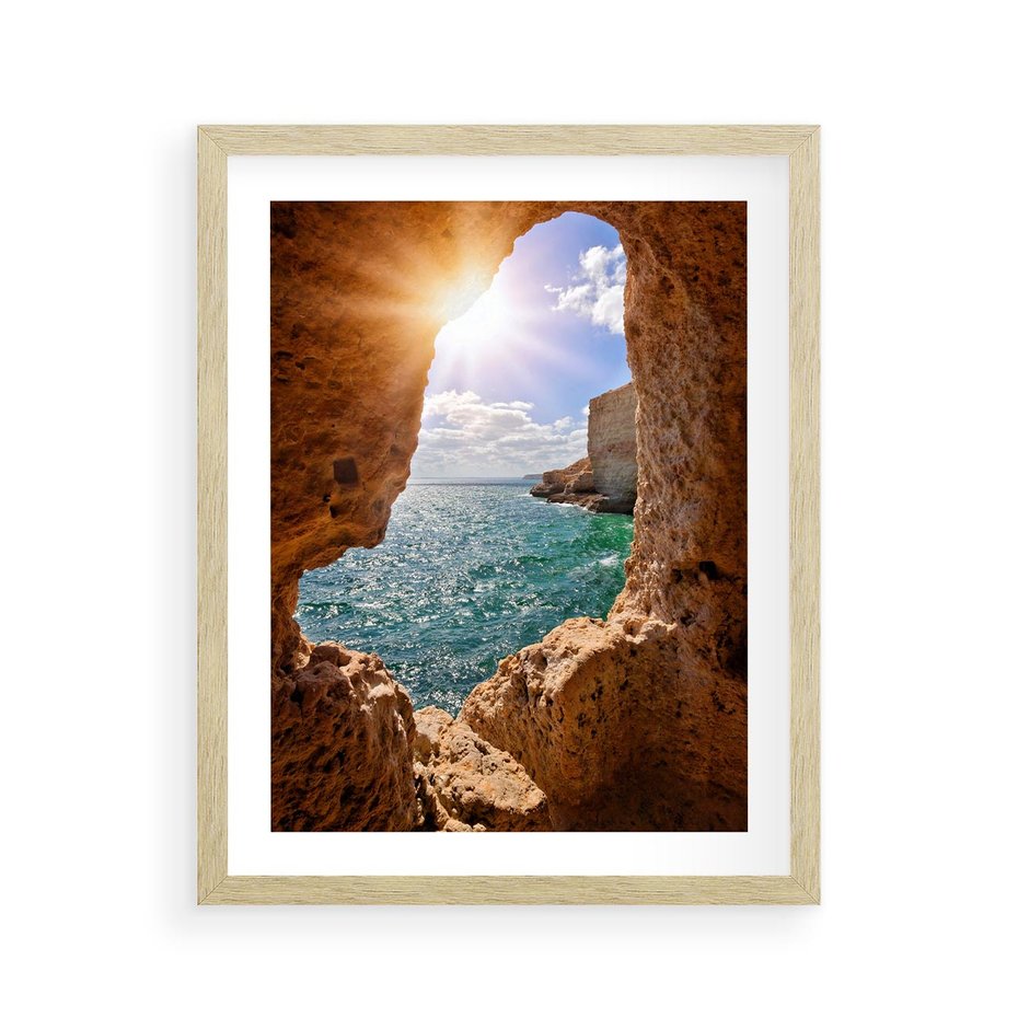 Plakat w ramie 40x50 - Potęga Natury - morze, klify - rama drewno