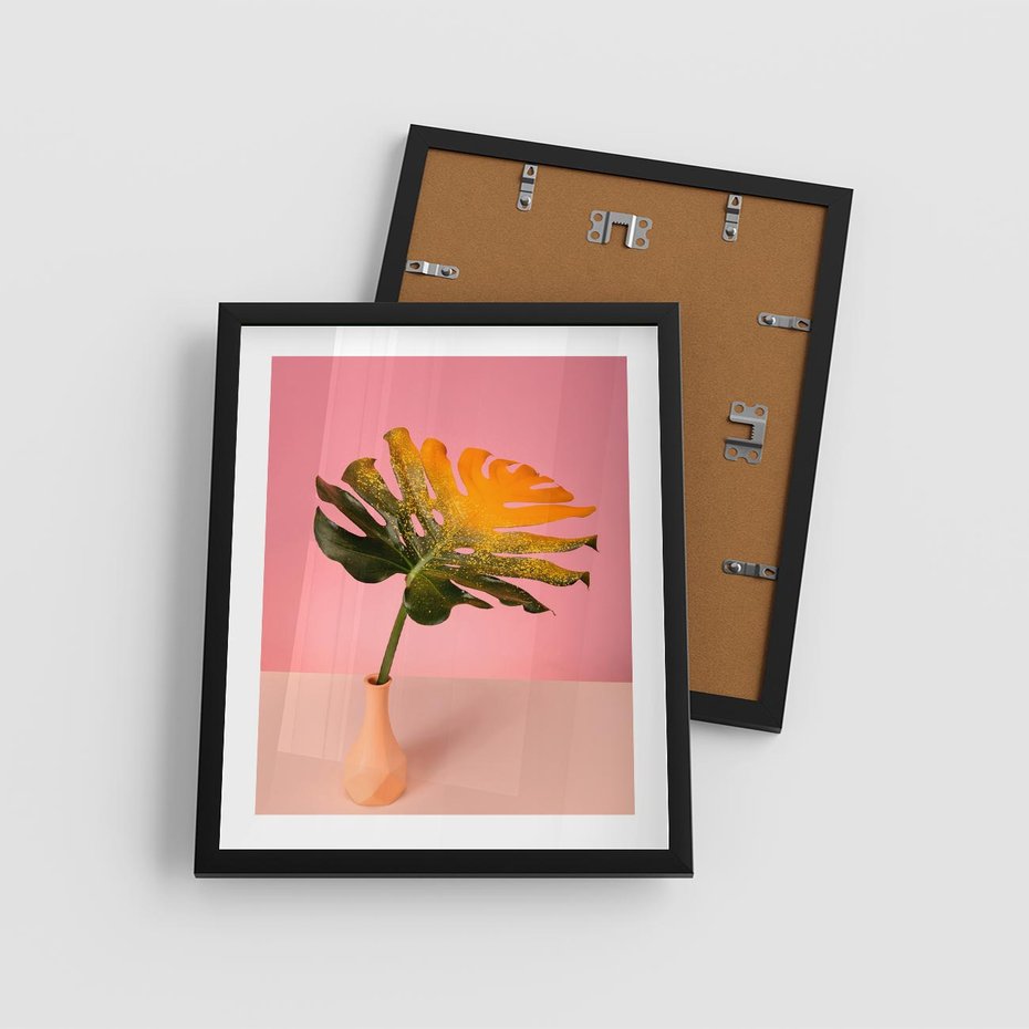 Plakat w ramie 40x50 - Egzotyczna monstera - monstera, liść - rama czarna