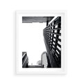 Plakat w ramie 40x50 - Monochromatyczna Sceneria Wieżowców - architektura, wieżowce - rama biała