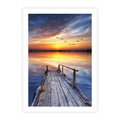 Plakat bez ramy 21x30 - Zachód słońca na pomostcie - pomost, zachód