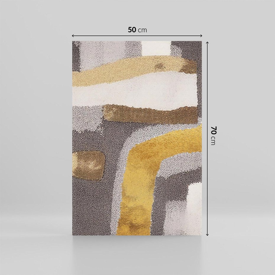 Obraz na płótnie 50x70 - Złote Krzywe - abstrakcja, krzywe linie