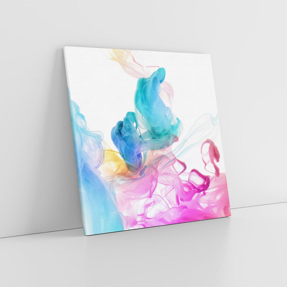 Obraz na płótnie 40x40 - Abstrakcyjne Pastelowe Piękno - abstrakcja, pastelowe