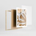 Plakat w ramie 30x40 - Siła Natury - złote, liście - rama drewno