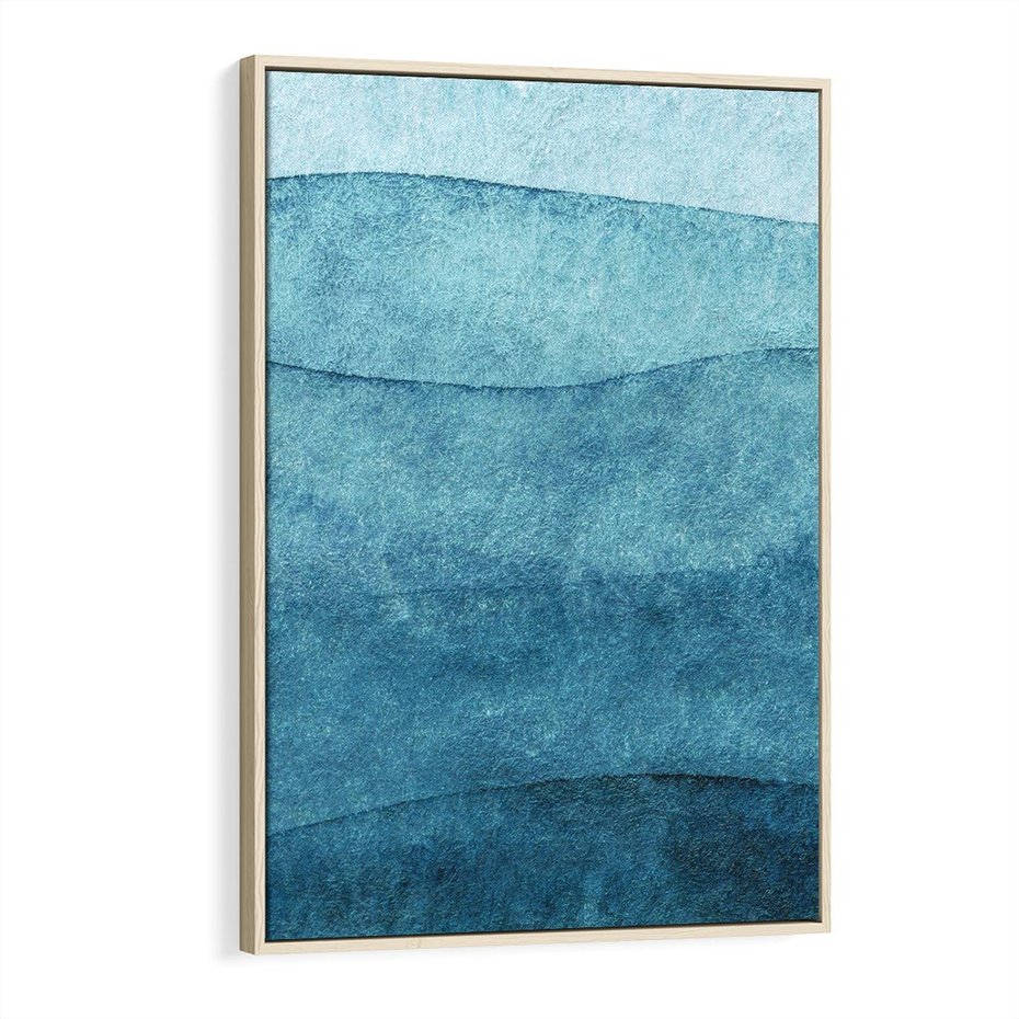 Obraz w ramie 80x120 - Kolorowe fale akwareli - akwarela, fale - rama drewno