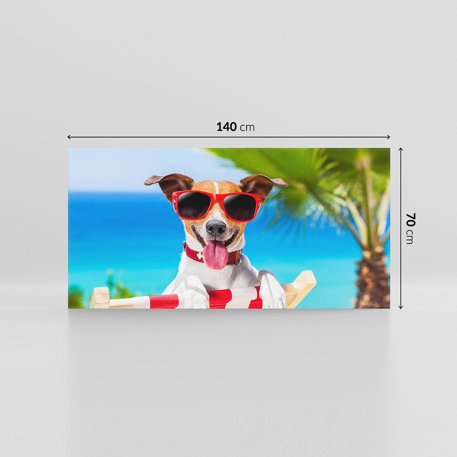Obraz na płótnie 140x70 - Wakacyjny pies: Słoneczne przygody - pies, wakacje