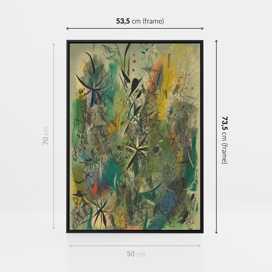 Obraz w ramie 50x70 - Tajemnicze Konstrukcje Form - abstrakcyjny obraz, mnogość kolorów - rama czarna