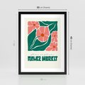 Plakat w ramie 30x40 - Retro Inspiracja - minimalistyczna kwiatowa kompozycja, pastelowe kolory - rama czarna