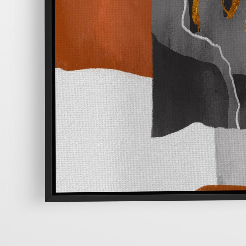 Obraz w ramie 50x50 - Nowoczesna geometria - nowoczesny, geometryczny - rama czarna