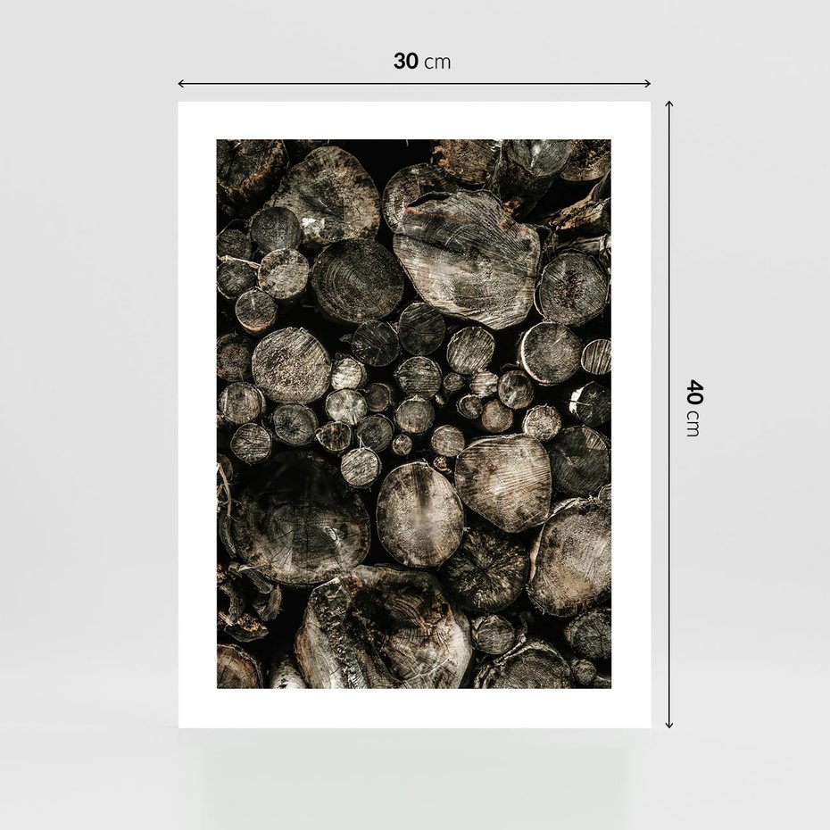Plakat bez ramy 30x40 - Stos Drewna - kłody drewna, pociete drweno