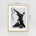Plakat w ramie 30x40 - Czarno-Biała Grafika Postaci - nowoczesna grafika, plakat - rama drewno