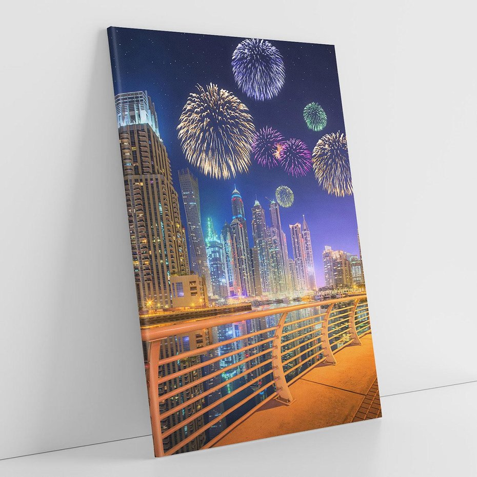 Obraz na płótnie 70x100 - Fajerwerki Nowego Roku - nowy rok, fajerwerki