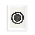 Plakat w ramie 30x40 - Bezgraniczne Widoki - abstrakcyjne plamy okręgi, akwarelowe - rama biała