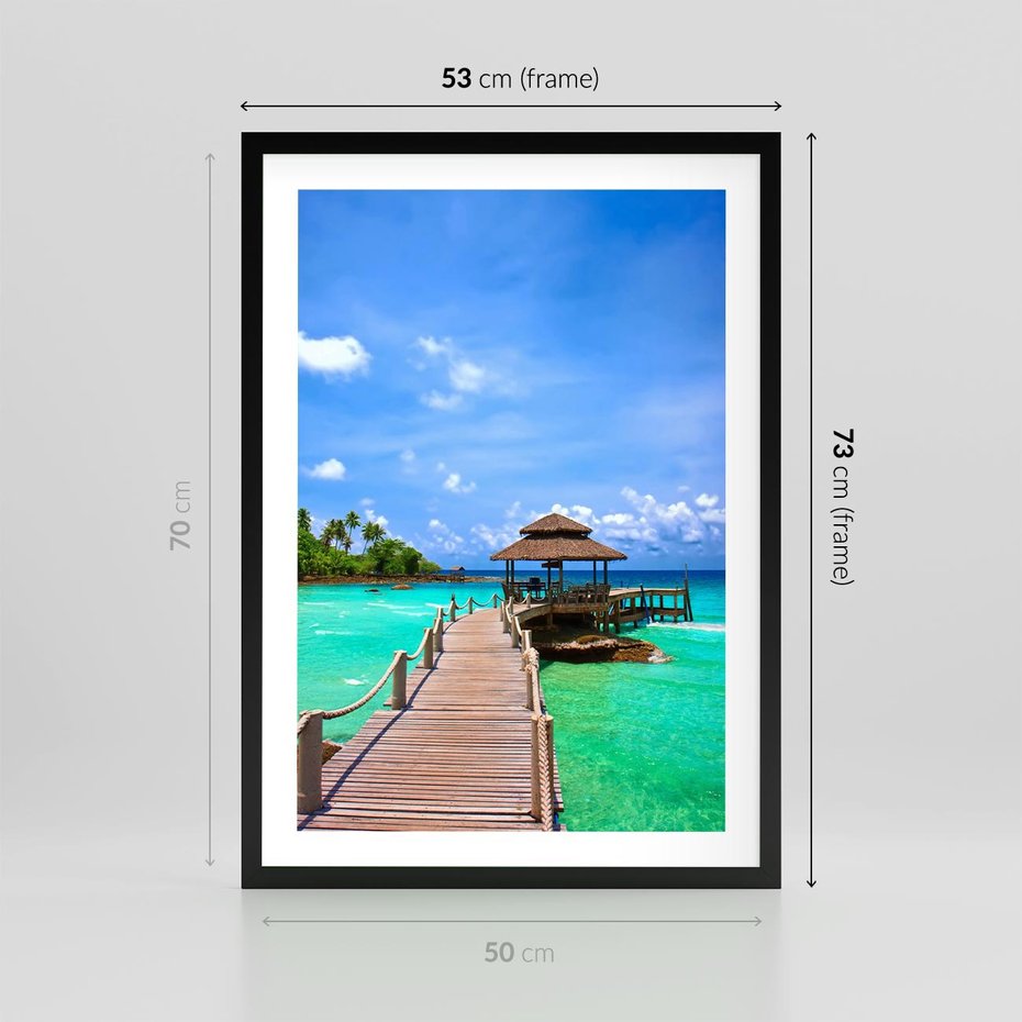 Plakat w ramie 50x70 - Magia tropikalnego oceanu - ocean, tropiki - rama czarna
