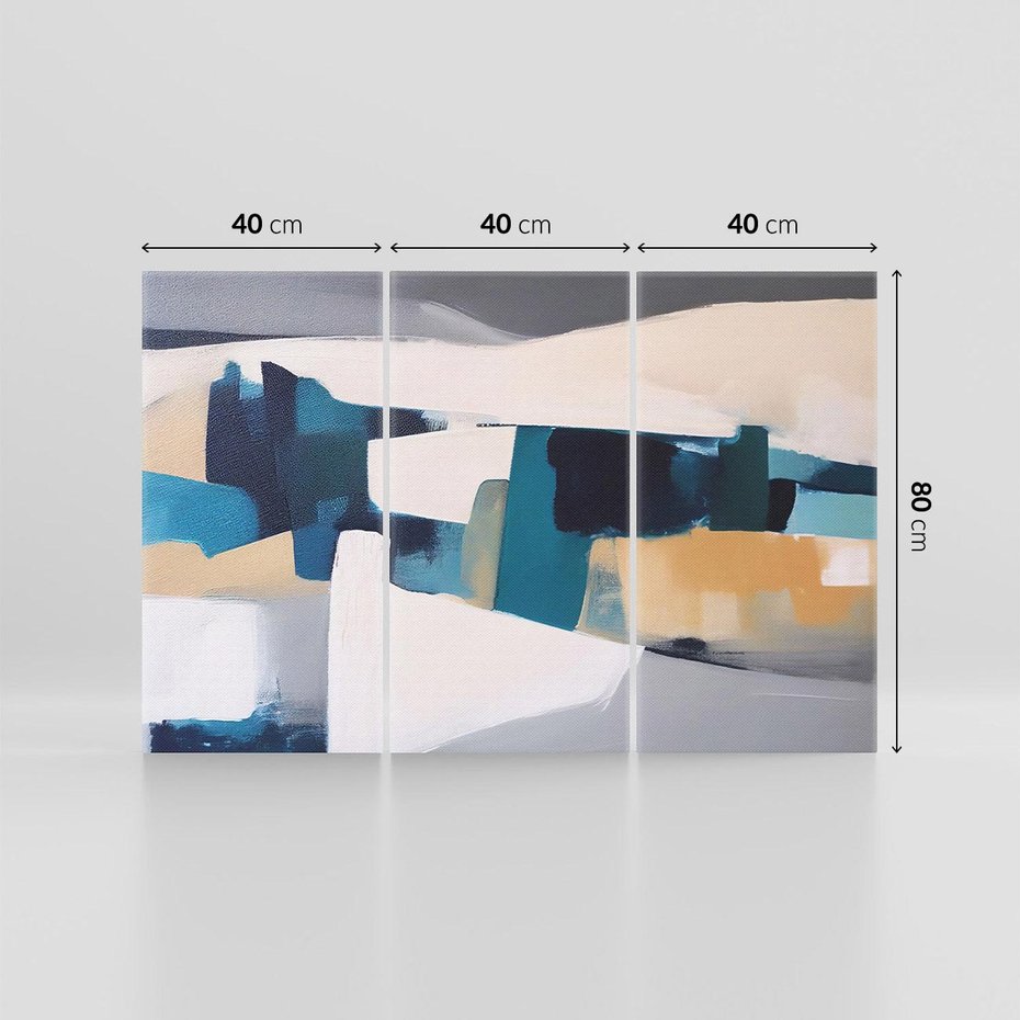 Obraz na płótnie 120x80 - Turkusowe Maźnięcia - obraz, abstrakcja