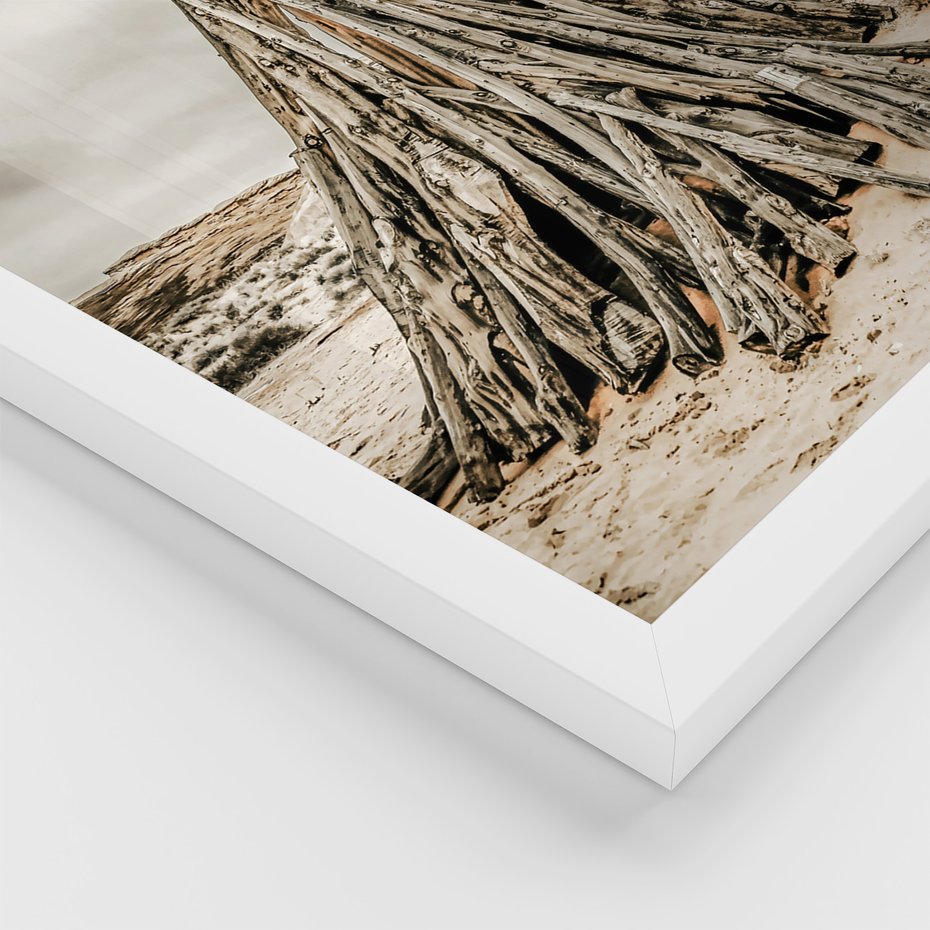 Zestaw obrazy w ramie 40x50 galeria - Chata, stara, retro, klamka - rama biała