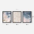 Zestaw obrazy w ramie 50x70 galeria - Marmur, złoto, błękit, turkus - rama czarna