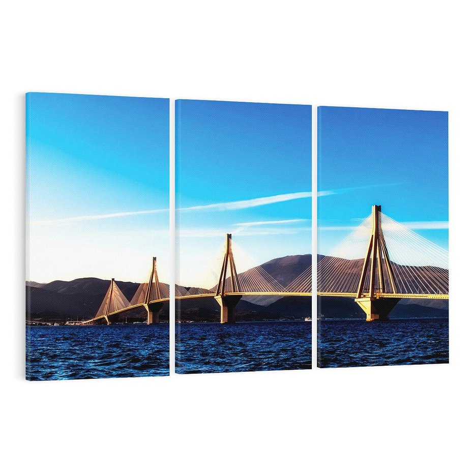 Obraz na płótnie 120x80 - Most nad rzeką - Architektura - most, rzeka