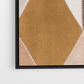 Obraz w ramie 70x100 - Odblaski niespełnionych marzeń - kompozycja z trójkątów, mix kolorów ziemi - rama czarna