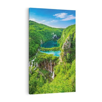 Obraz na płótnie 50x70 - Jeziora Pitwickie: urok Chorwacji - Jeziora, Pitwickie