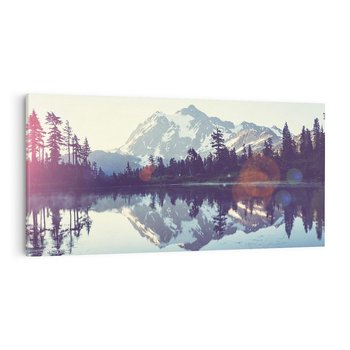 Obraz na płótnie 140x70 - Refleksje nad jeziorem w lesie - jezioro, las