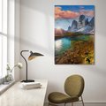 Obraz na płótnie 80x120 - Jezioro wśród majestatycznych gór - jezioro, góry
