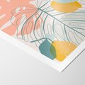 Plakat bez ramy 21x30 - Sztuka Natury: Liście Monstery w Pastelach - nowoczesna grafika, pastelowe liście monstery
