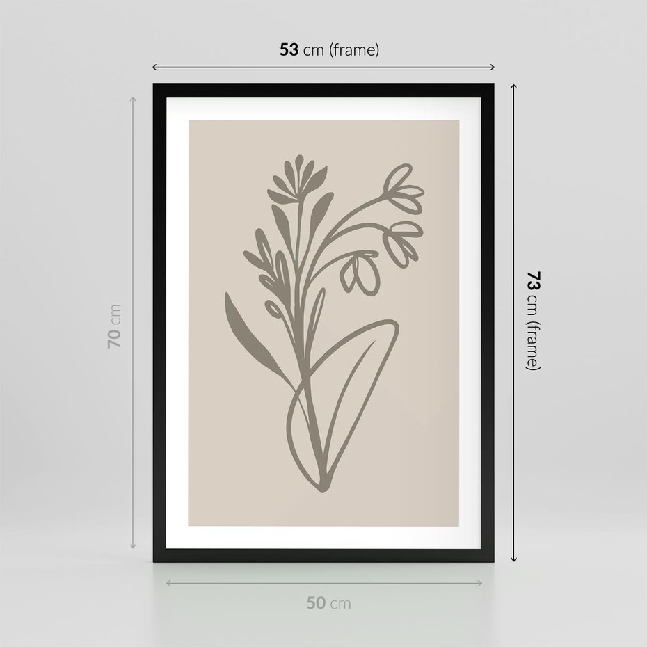 Plakat w ramie 50x70 - Kwiatowe Spektrum - nowoczesny plakat, subtelna sztuka - rama czarna