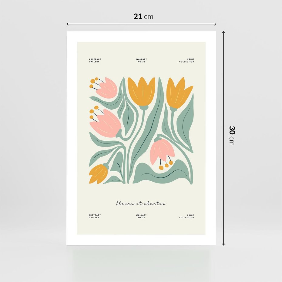 Plakat bez ramy 21x30 - Tajemnicza Aura - kwiaty, nowoczesna abstrakcja