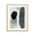 Plakat w ramie 40x50 - Abstrakcyjna Gra Szarości - abstrakcyjna grafika, akwarela - rama drewno